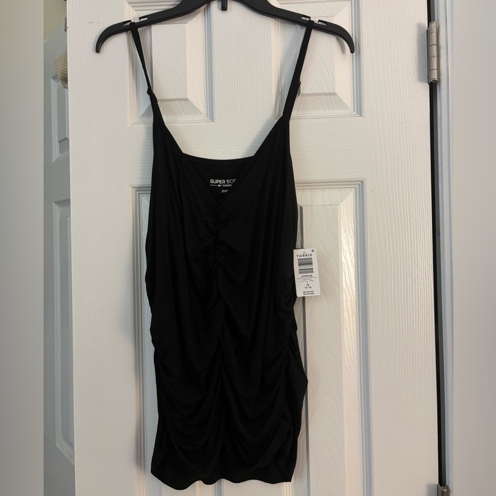 Torrid Black Ruched Camisole Top